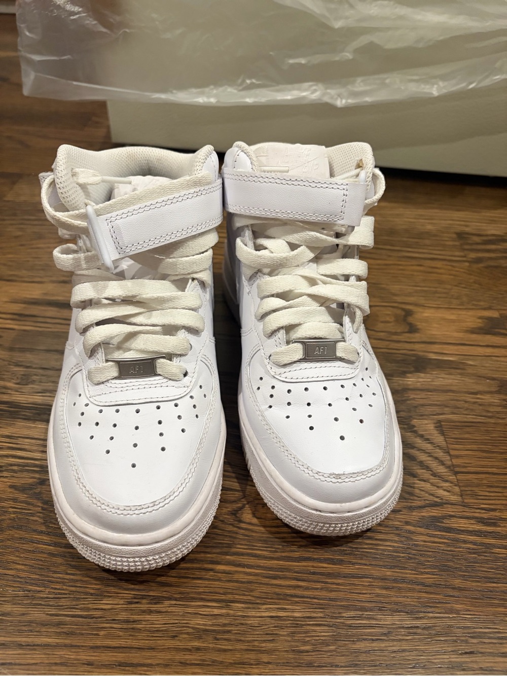 Nike Women's White High-Top Air Force 1's with Ankle Strap